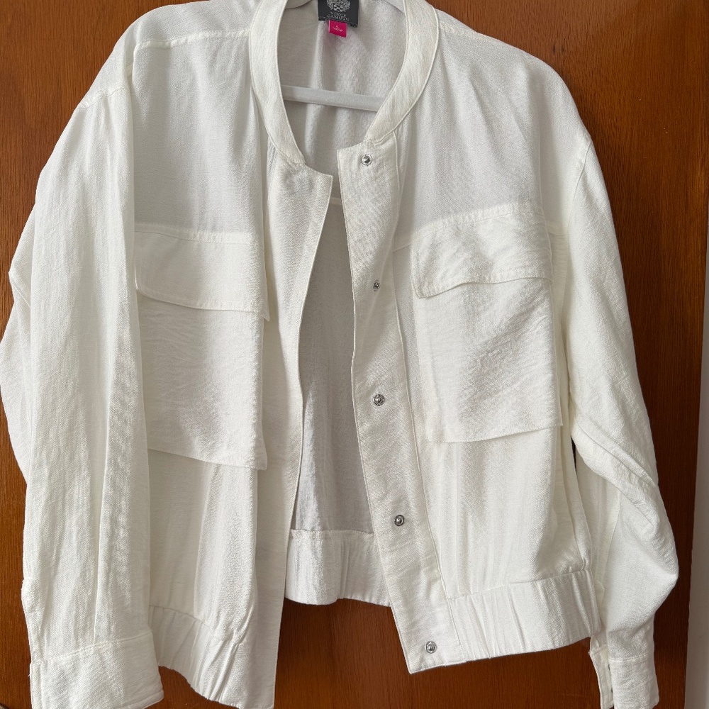 Vince Camuto Slouchy Bomber Jacket – New Ivory (Size L)